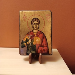 Saint Claudius (Ο Άγιος Κλαύδιος) hand painted Greek Orthodox Byzantine icon.