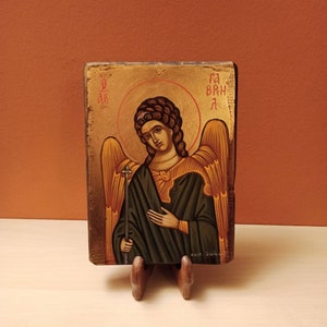 Archangel Gabriel ( Ο Αρχάγγελος Γαβριήλ ) hand painted Greek Orthodox Byzantine icon.
