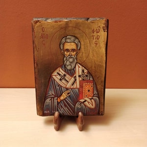 Saint Fotios, ( Ο Άγιος Φώτιος ), hand painted Greek Orthodox Byzantine Icon.