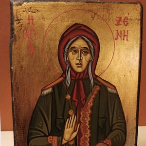 Saint Xenia of St Petersburg ( Η Αγία Ξένη ) hand painted Greek Orthodox painting.