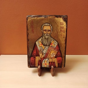 Saint Parthenios ( Ο Άγιος Παρθένιος) hand painted Greek Orthodox Byzantine icon.