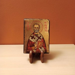 Saint Nicholas, ( Ο Άγιος Νικόλαος ), hand painted Greek Orthodox Byzantine Icon