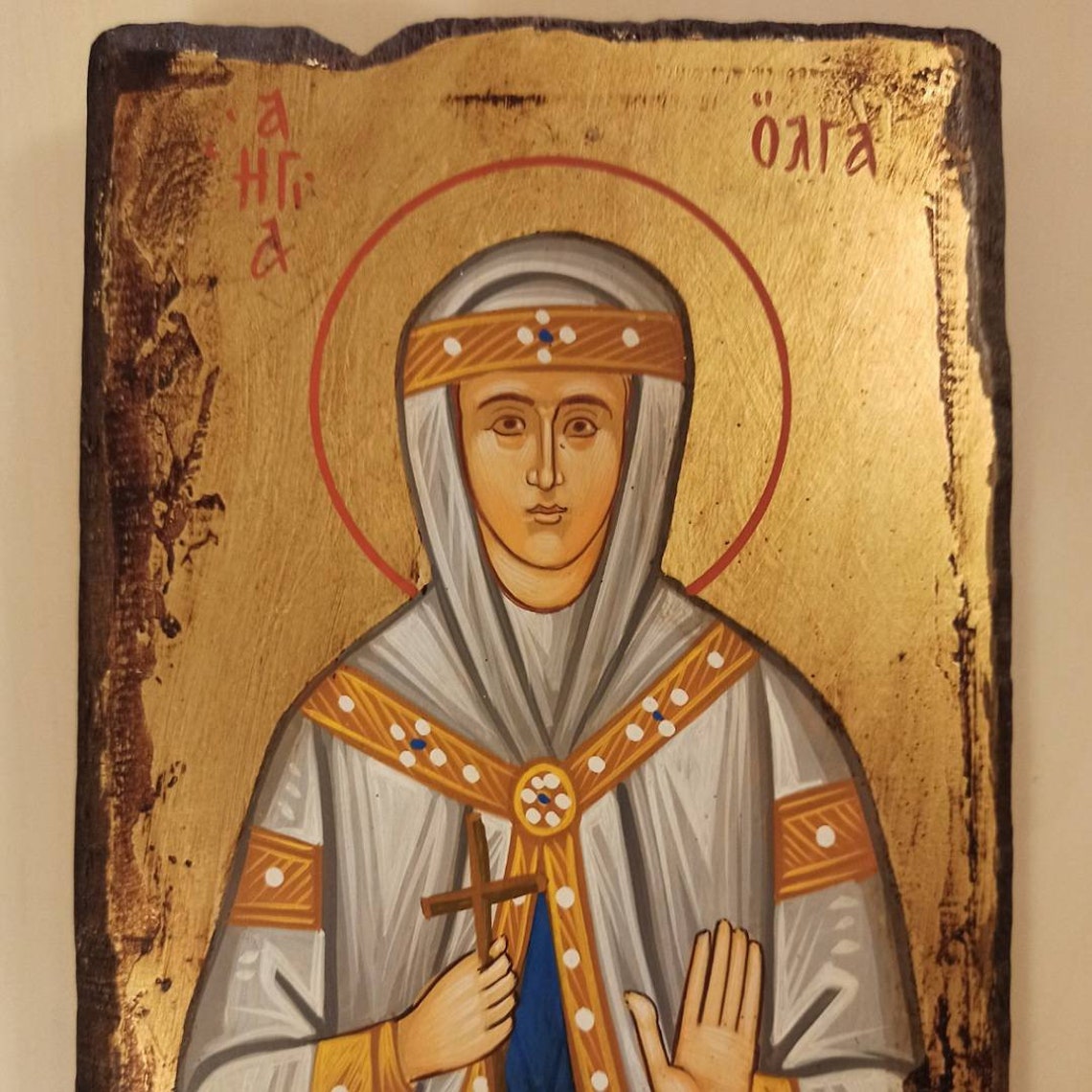 Saint Olga of Kiev Η Αγία Όλγα Hand Painted Greek Orthodox Etsy UK