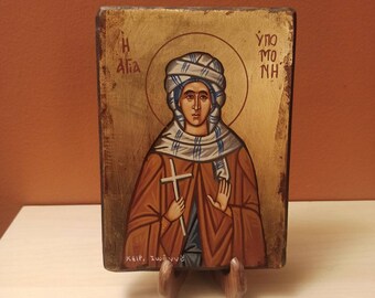 Saint Ypomoni, ( Η Αγία Υπομονή ), hand painted Greek Orthodox Byzantine icon.