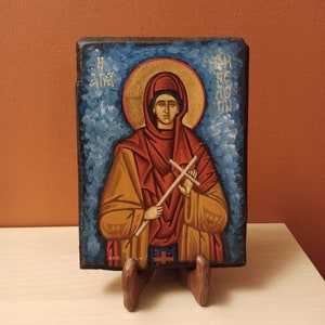 Saint Penelope ( Η Αγία Πηνελόπη ) hand painted Greek Orthodox Byzantine icon.