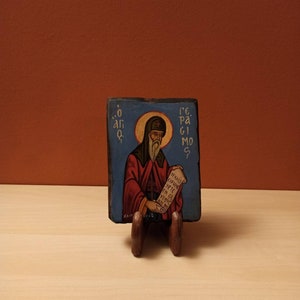 Saint Gerasimos, ( Ο Άγιος Γεράσιμος ), hand painted Orthodox Byzantine icon.