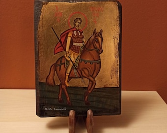 Saint Procopius of Scythopolis ( Ο Άγιος Προκόπιος ) hand painted Greek Orthodox Byzantine icon.