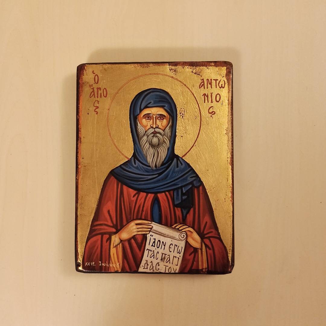 Saint Anthony or Antony the Great ( Ο Μέγας Αντώνιος ) Hand Painted ...