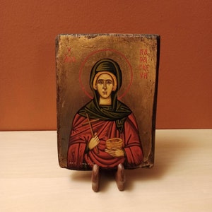 Saint Paraskevi (Αγία Παρασκευή), hand painted, orthodox byzantine icon.