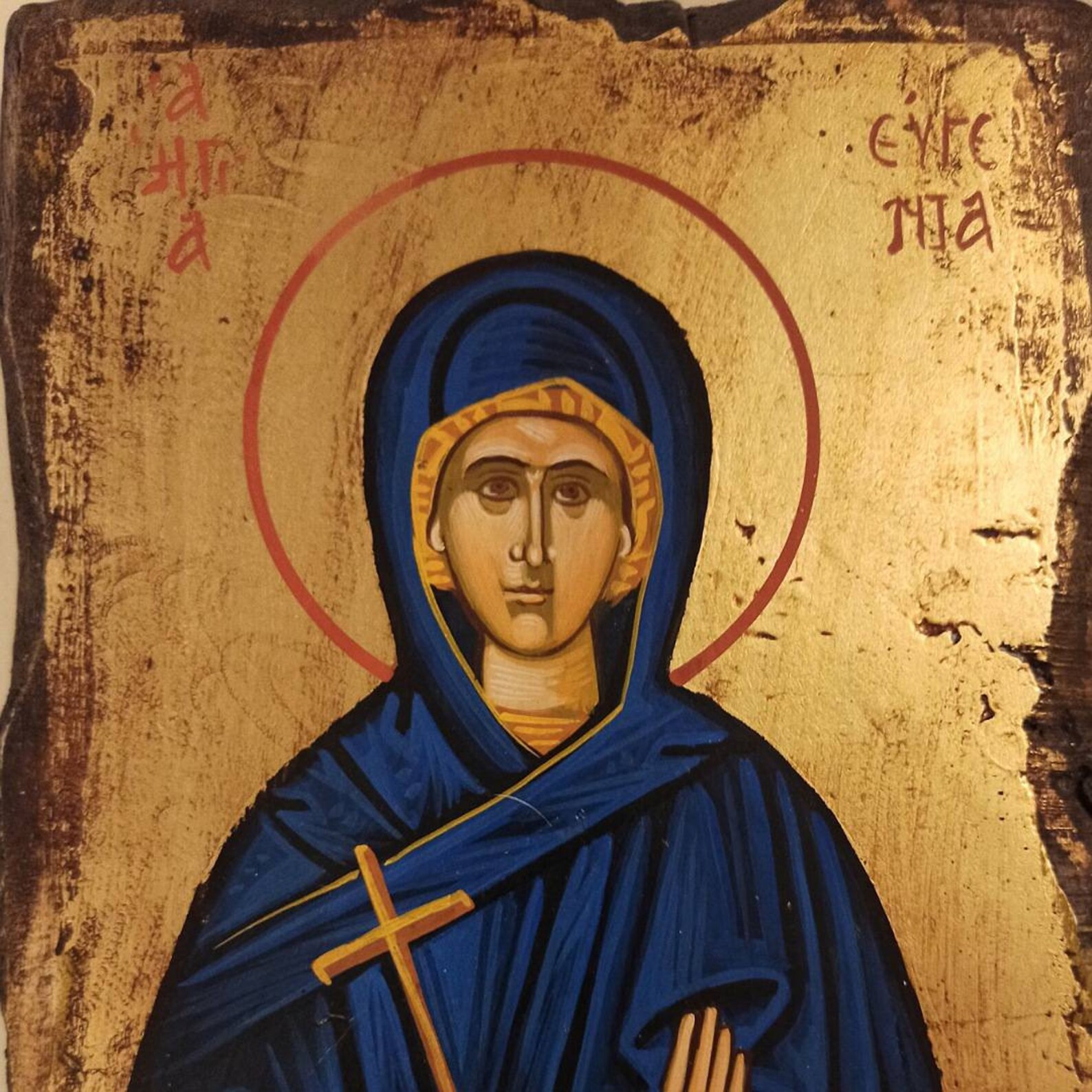 Saint Eugenia Η Αγία Ευγενία Hand Painted Greek Orthodox Etsy