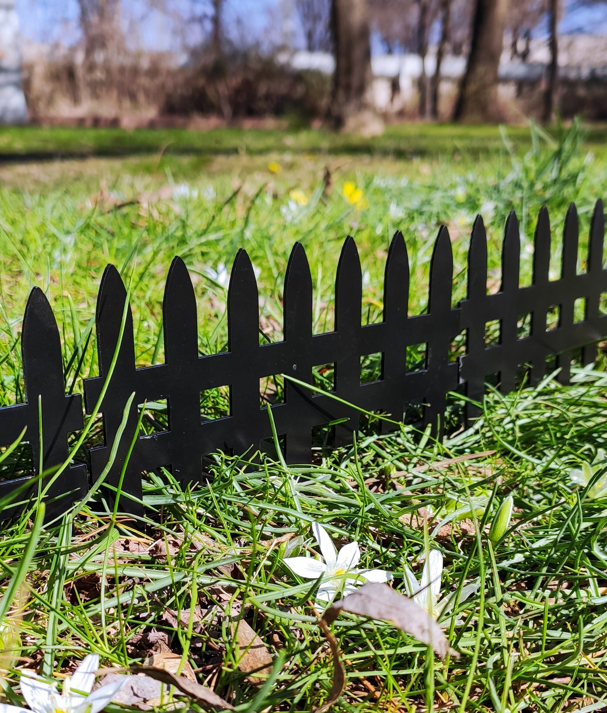4 Pcs Miniature Black Picket Fence Fairy Garden Metal Metal Etsy Canada