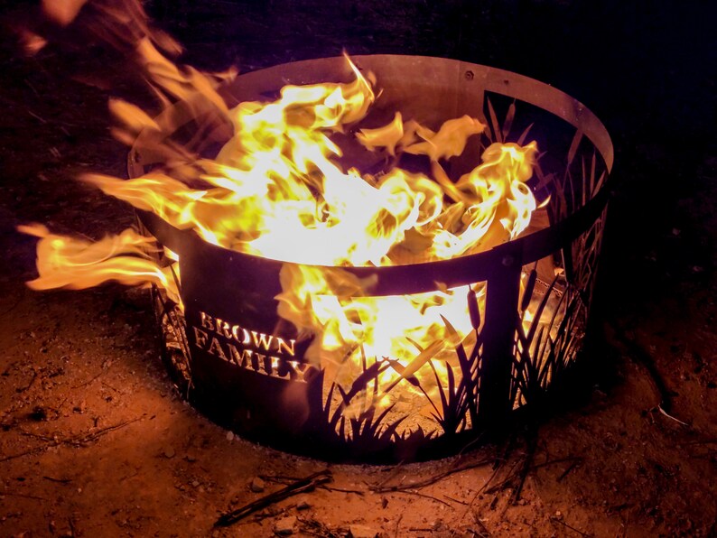 Heat Resistant Black Paint Fire Pit Personalized Fire Ring Etsy