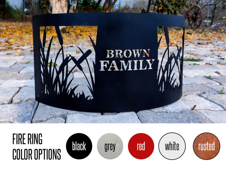 Heat Resistant Black Paint Fire Pit Personalized Fire Ring Etsy