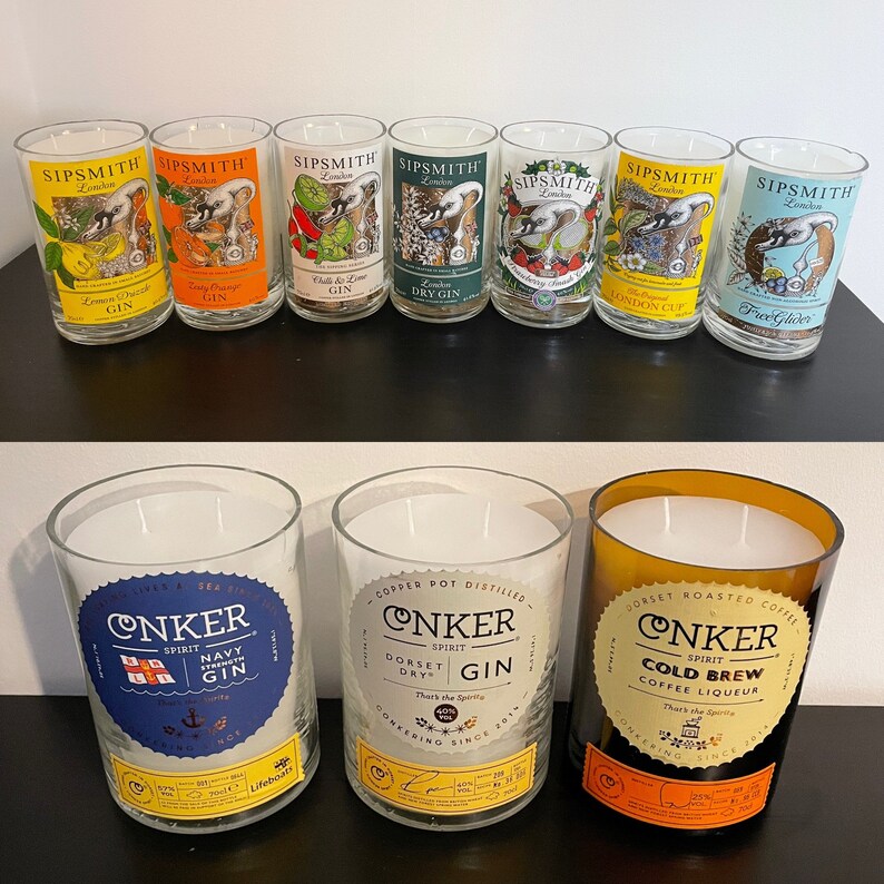 Gin Bottle Candles Etsy UK