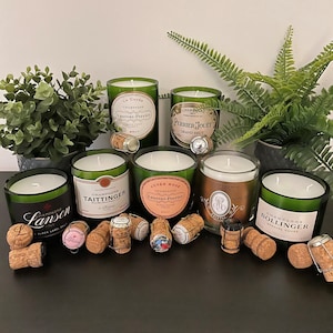 Upcycled Champagne Bottle Candles
