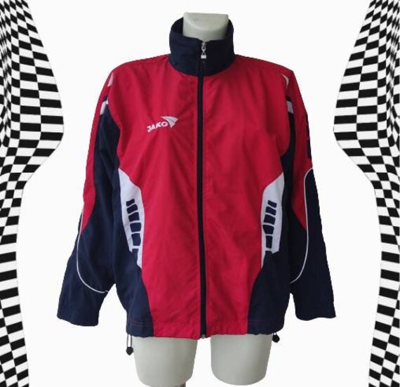 Vintage Jako Women's Windbreaker Jacket/ Red White Blue 80s 90s
