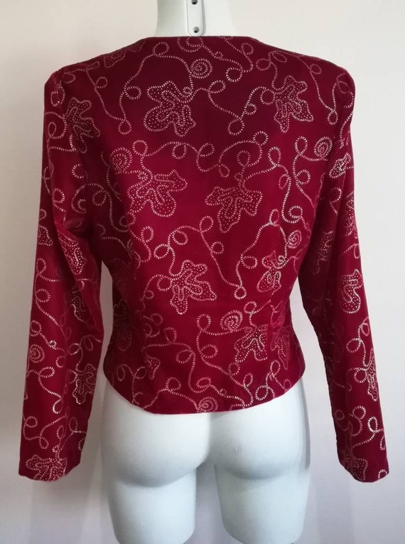 Vintage Choices Blazer, Red Velvet Long Sleeves,B… - image 7