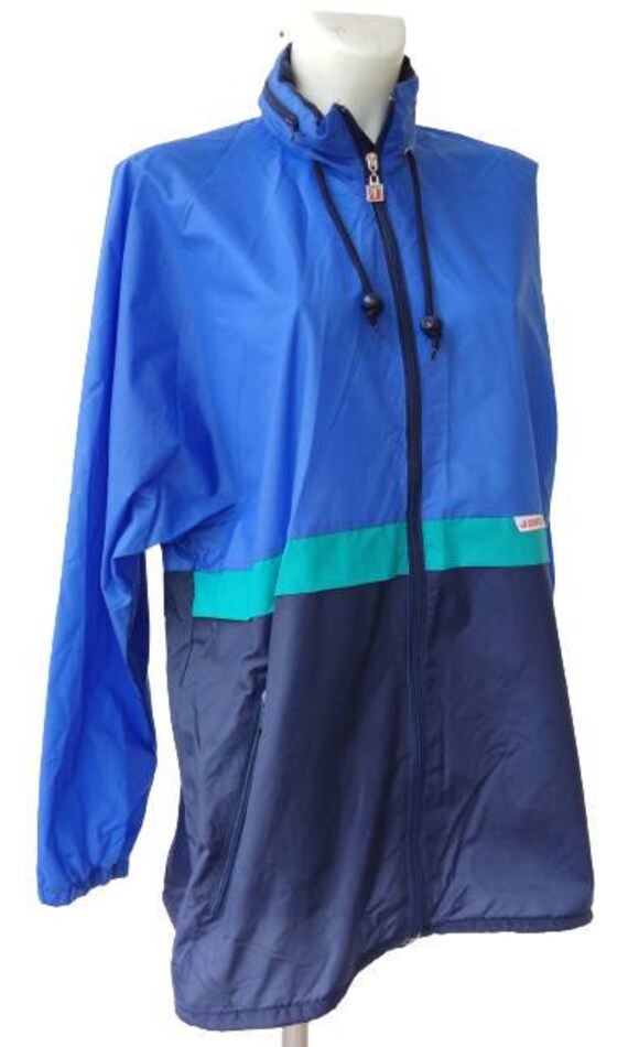 Vintage Jeantex Waterproof Rain jacket/ Navy Blue - L… - Gem