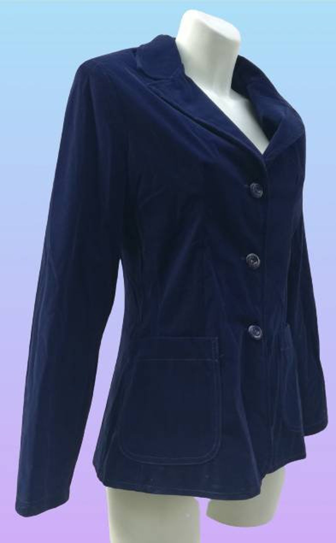 Vintage Blue Velvet women's blazer/ Brand Nat Jango / Made Etsy