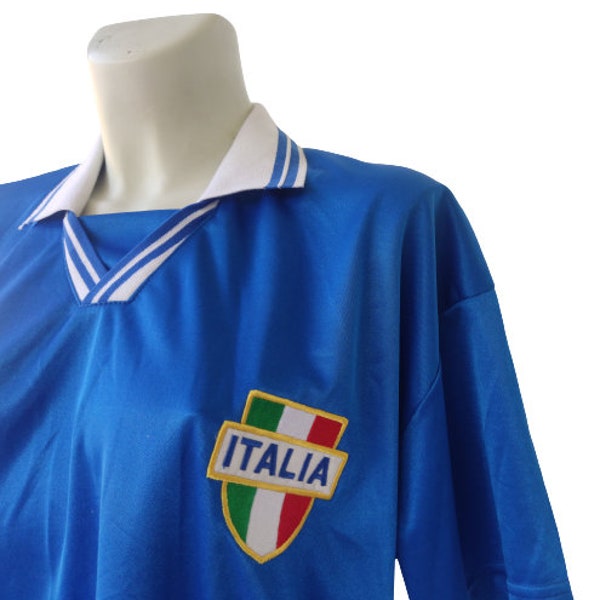 Retro Italy Errea Football tshirt/ Italia Soccer jersey/ Vintage Look/Calcio/Number 5/ Italian Football/ 100%Polyester/ Size XXL