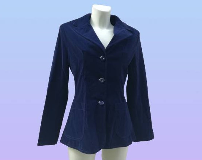 Vintage Blue Velvet Women's Blazer/ Brand Nat Jango / Made Etsy