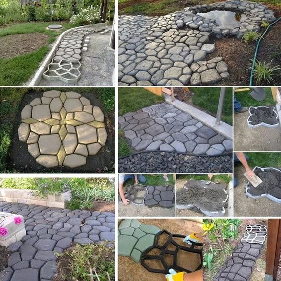 Stampo per finitrice in calcestruzzo Step Maker Percorso del giardino Pavimentazione in cemento Patio per stampi riutilizzabili per passerelle | Leroy Merlin