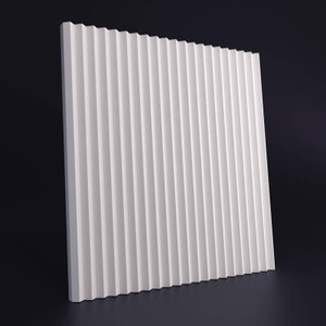 May include: White wall panel with a vertical ribbed design. The panel has a slightly textured surface and is made of a durable material.