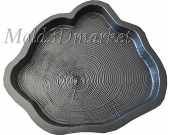 Cut a tree - plastic mold for concrete paving slabs, Stone pattern,Concrete garden stepping stone, Path Yard, garden walkway