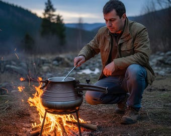 Afghan Kazan – Traditional Cast Aluminum Pressure Cauldron for Pilaf and Campfire Cooking