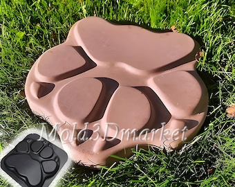 Animal Tracks Plastic Mold – Concrete Paving Slab Mold for Garden Path and Walkway