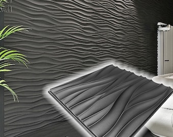 Wave 3D Wall Panel Mold: DIY Gypsum/Concrete (500x500mm)