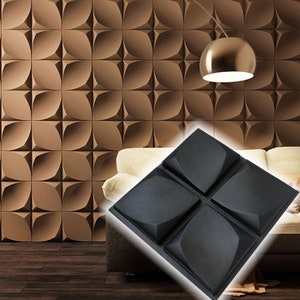 3D panel Mold for gypsum, plaster or concrete tile for decorative wall panels, 3D mold for plaster decorative wall panels &quot;Zoom&quot; M