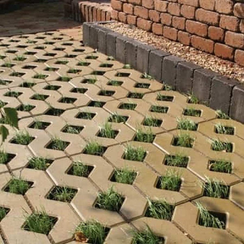 Eco parking plastik mold for concrete paving slabs, Stone pattern,Concrete garden stepping stone, Path Yard, garden walkway, ekoparkind imagem 7