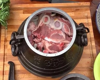 Afghan Kazan – Traditional Cast Aluminum Pressure Cauldron for Pilaf and Campfire Cooking