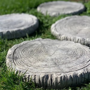 Cut a tree - plastik mold for concrete paving slabs, Stone pattern,Concrete garden stepping stone, Path Yard, garden walkway