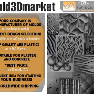 3D Panel Mold for Plaster and Concrete, Decorative Wall Hanging Mold image 9