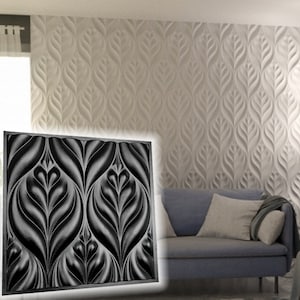 Leaves - Plastic mold 3D Panel for manufacture from plaster (gypsum) or concrete - decor wall panels
