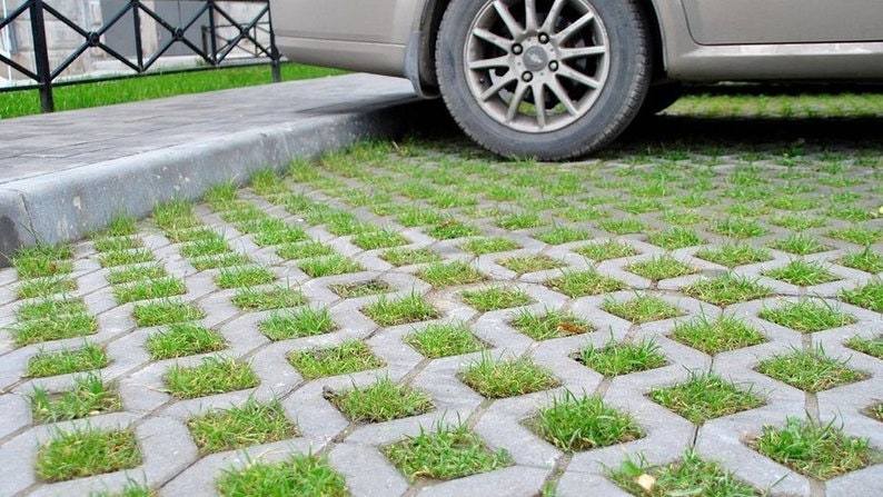 Estacionamiento ecológico: molde de plastik para losas de pavimento de hormigón, patrón de piedra, trampolín de jardín de hormigón, patio de senderos, pasarela de jardín, ekoparkin imagen 8