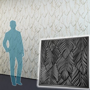 3D panel Mold for gypsum, plaster or concrete tile for decorative wall panels, 3D mold for plaster decorative wall panels &quot;Leaf&quot;