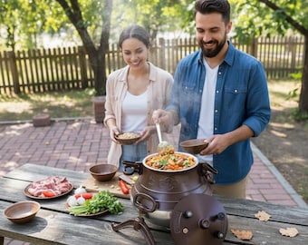 Afghan Kazan – Traditional Cast Aluminum Pressure Cauldron for Pilaf and Campfire Cooking