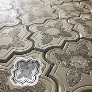 Gemusterte Kleeblatt - Kunststoffform für Betonplatten, Trittstein aus Beton für Garten, Gehweg, Gehweg, Gehweg