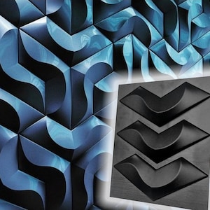 3D panel Mold for gypsum, plaster or concrete tile for decorative wall panels, 3D mold for plaster decorative wall panels &quot;Coral&quot;