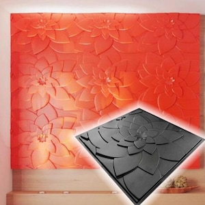 Lotus - Plastic mold 3D Panel for manufacture from plaster (gypsum) or concrete - decor wall panels