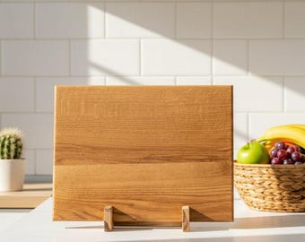 Tabla de cortar de roble - Bloque de carnicero de madera hecho a mano, decoración rústica de cocina, cocina ecológica