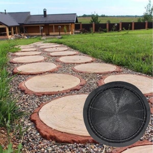 Cut a tree - plastik mold for concrete paving slabs, Stone pattern,Concrete garden stepping stone, Path Yard, garden walkway