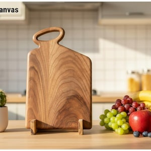 Tabla de cortar de nogal - Bloque de carnicero de una sola pieza hecho a mano, decoración de cocina ecológica de lujo no tóxica