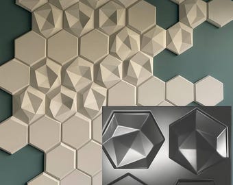 Trasiga honungskakor - Plastform för dekorativ 3D-väggpanel för gips eller betong