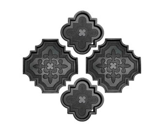 Juego de 4 moldes de plástico Clover: molde para losas de hormigón para caminos y pasarelas de jardín