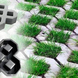 Eco parking - plastik mold for concrete paving slabs, Stone pattern,Concrete garden stepping stone, Path Yard, garden walkway, ekoparking