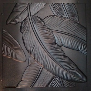 3D panel Mold for gypsum, plaster or concrete tile for decorative wall panels, 3D mold for plaster decorative wall panels &quot;Feathers&quot;